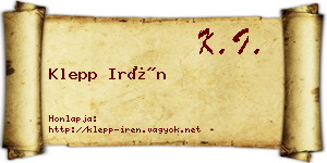 Klepp Irén névjegykártya